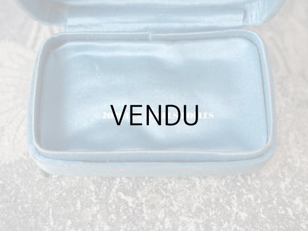 画像7: 1900年代 アンティーク  シルクサテンのジュエリーボックス  サックスブルー (7)