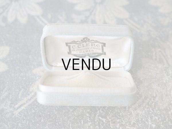 画像7: 1900年代 アンティーク  シルクサテンのジュエリーボックス  パールブルー (7)