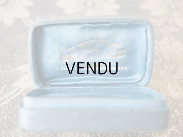 画像9: 1900年代 アンティーク  シルクサテンのジュエリーボックス  サックスブルー (9)