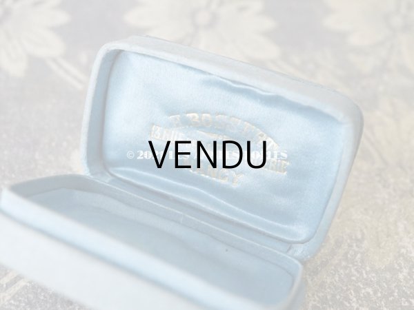 画像8: 1900年代 アンティーク  シルクサテンのジュエリーボックス  サックスブルー (8)