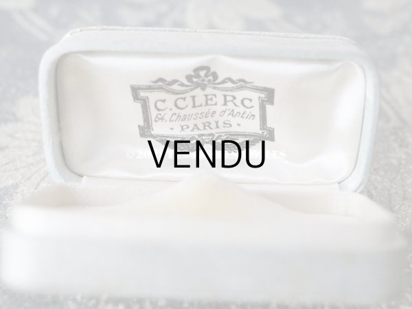 画像10: 1900年代 アンティーク  シルクサテンのジュエリーボックス  パールブルー (10)