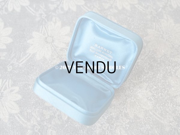 画像8: 1900年代 アンティーク  シルクサテンのジュエリーボックス  ブルーシェル (8)