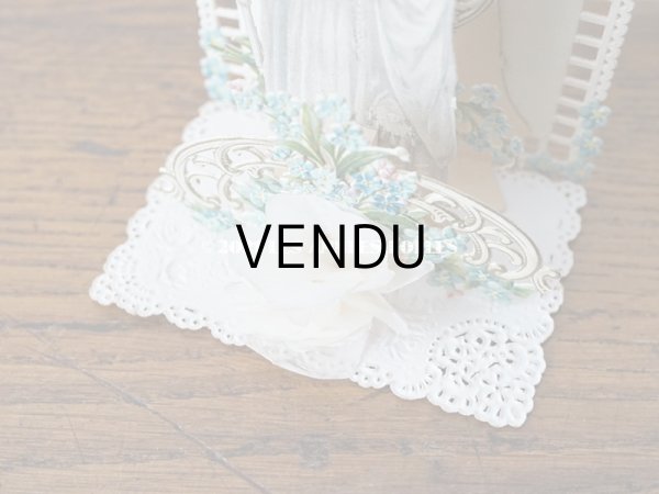 画像5: 1900年代 アンティーク  初聖体の立体カニヴェ 勿忘草 プルミエール・コミュニオン (5)