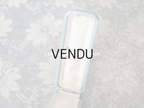 画像6: 1900年代 アンティーク ジュエリーボックス 金彩入り 淡いブルーグレー (6)