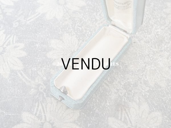 画像7: 1900年代 アンティーク ジュエリーボックス 金彩入り 淡いブルーグレー (7)