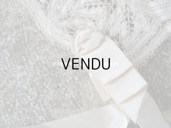 画像6: アンティーク  ドール用 レースのボネ　パウダービンクのリボン付 (6)