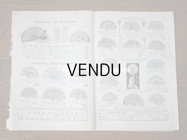 画像17: アンティーク ボンマルシェのカタログ　パフュームリー ・　ファン （扇) PARFUMERIE BROSSERIE EVENTAILS - AU BON MARCHE - (17)