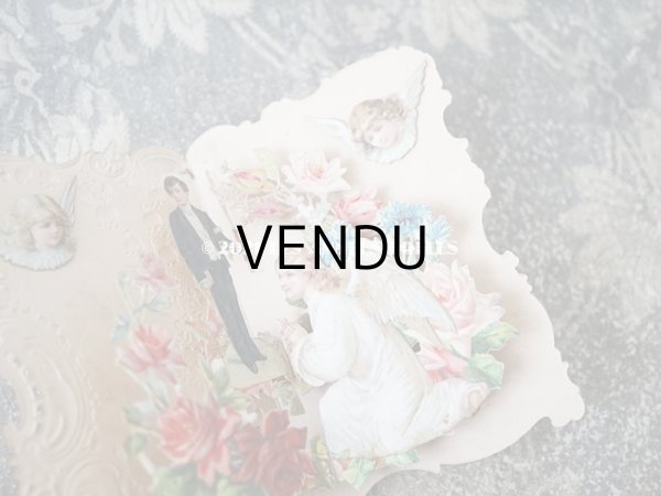 画像6: 1900年 アンティーク  初聖体の立体カード 見開き型　鈴蘭　＆　勿忘草  (6)