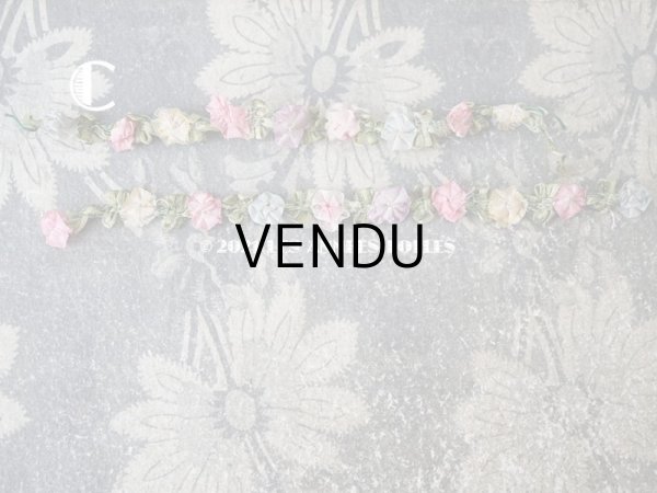 画像6: アンティーク シルク製 6色の薔薇のロココトリム  (6)