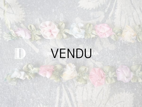 画像11: アンティーク シルク製 6色の薔薇のロココトリム  (11)