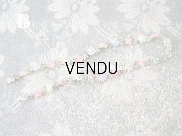 画像4: アンティーク シルク製 6色の薔薇のロココトリム  (4)