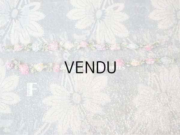 画像20: アンティーク シルク製 6色の薔薇のロココトリム  (20)