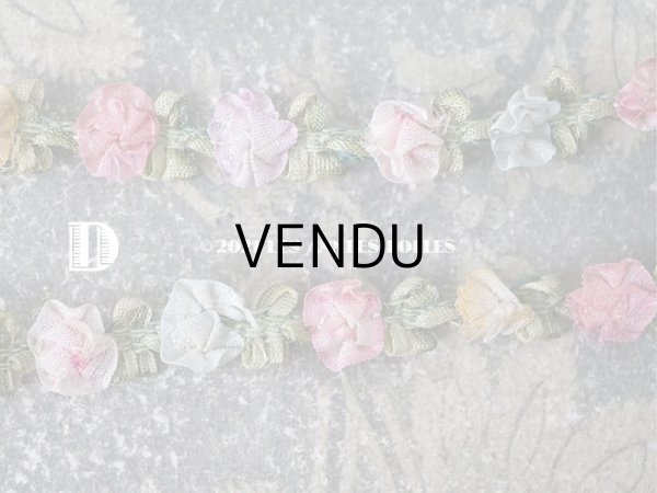 画像14: アンティーク シルク製 6色の薔薇のロココトリム  (14)