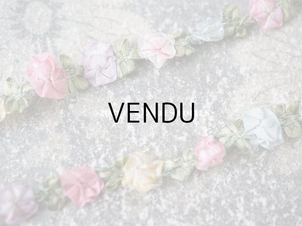 画像3: アンティーク シルク製 6色の薔薇のロココトリム  (3)