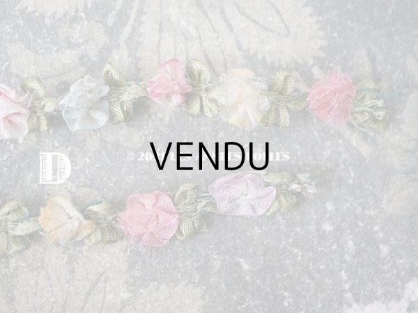 画像15: アンティーク シルク製 6色の薔薇のロココトリム  (15)