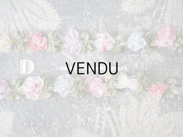 画像12: アンティーク シルク製 6色の薔薇のロココトリム  (12)