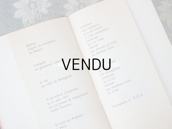 画像11: 1954年 限定本 シリアルナンバー付き アンティーク 本 JEUNES FILLES  (11)