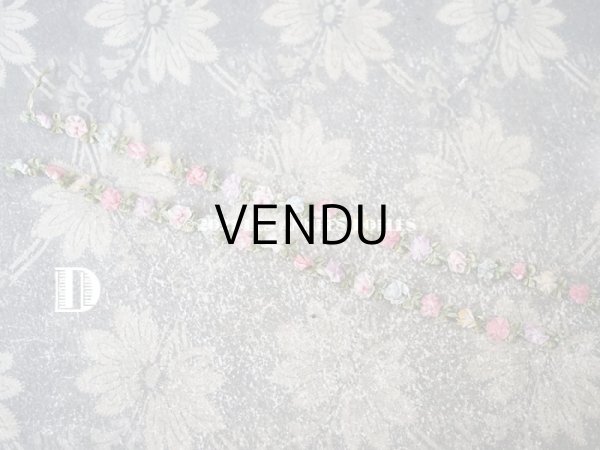 画像10: アンティーク シルク製 6色の薔薇のロココトリム  (10)