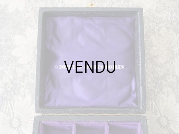 画像8: 19世紀末　アンティーク 大きなジュエリーボックス プレゼンテーションボックス 紫のベルベット (8)