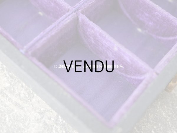 画像13: 19世紀末　アンティーク 大きなジュエリーボックス プレゼンテーションボックス 紫のベルベット (13)