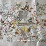 画像: 18世紀末　アンティーク ロココ調 シルク製　大きなパネル　リボン刺繍　＆　ボーヴェ刺繍 70×52cm 