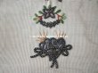 画像11: 18世紀末　アンティーク シルク製　ポシェット イニシャル　＆　ファイヤーハートの刺繍入り (11)