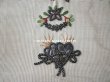 画像11: ＊蚤の市＊18世紀末 アンティーク シルク製 ポシェット イニシャル＆ファイヤーハートの刺繍入り (11)