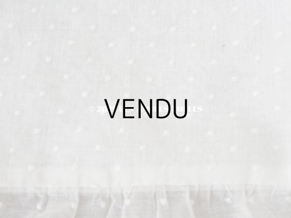 画像7: アンティーク 布団カバー ドットの刺繍入り コットン生地 フリル付き　146×169cm (7)