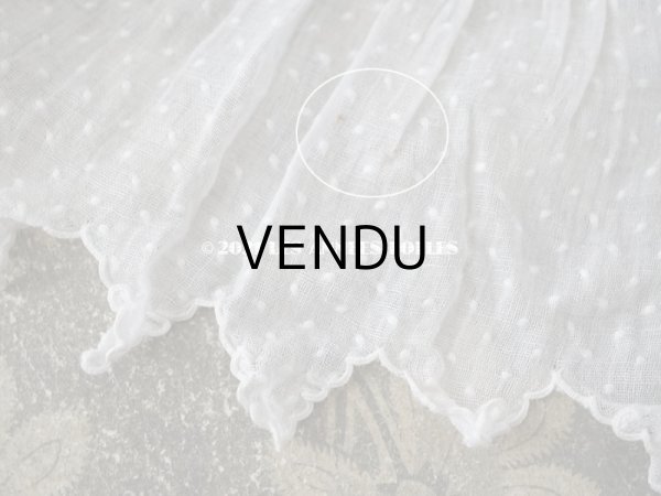 画像15: アンティーク  ドットの刺繍入り コットン生地  (15)