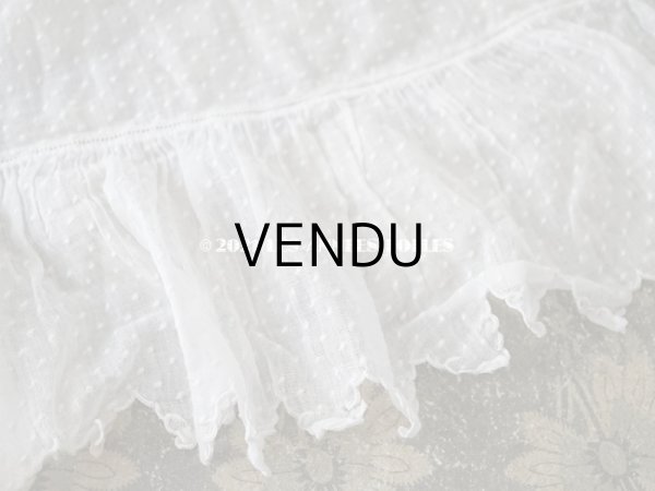 画像4: アンティーク  ドットの刺繍入り コットン生地  (4)