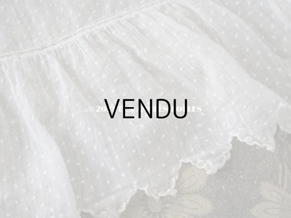 画像10: アンティーク  ドットの刺繍入り コットン生地  (10)