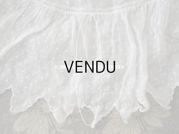 画像8: アンティーク  ドットの刺繍入り コットン生地  (8)