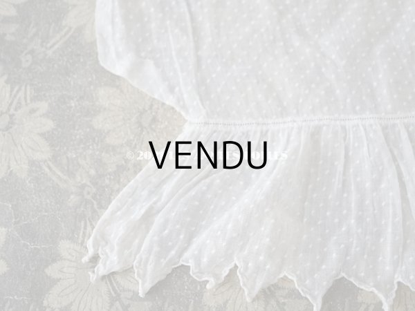 画像12: アンティーク  ドットの刺繍入り コットン生地  (12)