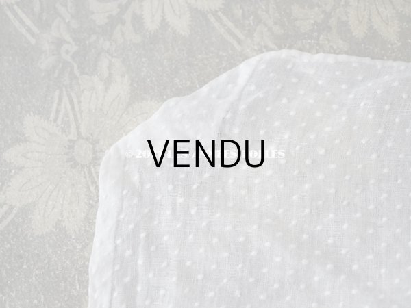 画像5: アンティーク  ドットの刺繍入り コットン生地  (5)