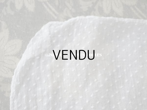 画像5: アンティーク  ドットの刺繍入り コットン生地 43×44cm (5)