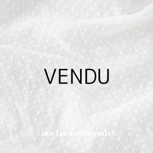 画像: アンティーク  ドットの刺繍入り コットン生地 