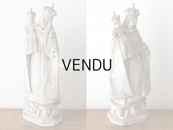 画像3: ＊蚤の市＊ 1900年代 アンティーク  聖母マリア＆幼いキリストの石膏像 (3)
