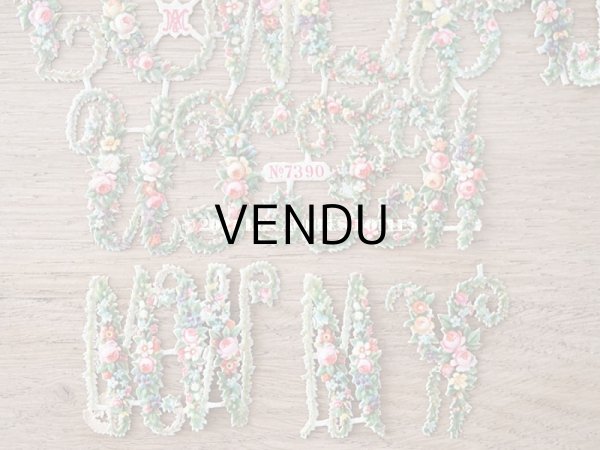 画像7: 1900年代 アンティーク ダイカットクロモ　薔薇&菫＆鈴蘭＆勿忘草のアルファベットのセット　24ピースのセット (7)