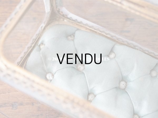 画像10: 19世紀 アンティーク ジュエリーボックス シルク製クッション 淡いブルー (10)