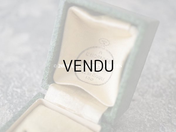 画像7: 1900年代 アンティーク  リングボックス　金彩入り グリーン ジュエリーボックス (7)