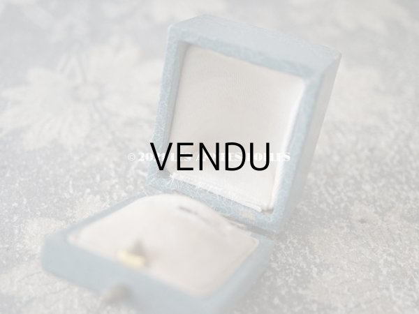 画像8: 1900年代 アンティーク  リングボックス　金彩入り　グレイッシュブルー ジュエリーボックス (8)