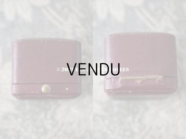 画像3: 1900年代 アンティーク  本革製 リングボックス　金彩入り グリーン ジュエリーボックス (3)