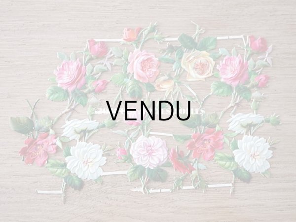 画像6: 1900年代 アンティーク ダイカットクロモ　薔薇 (6)