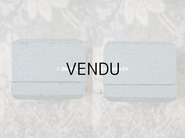 画像4: 1900年代 アンティーク  リングボックス　金彩入り　グレイッシュブルー ジュエリーボックス (4)
