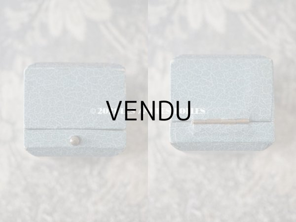 画像3: 1900年代 アンティーク  リングボックス　金彩入り　グレイッシュブルー ジュエリーボックス (3)