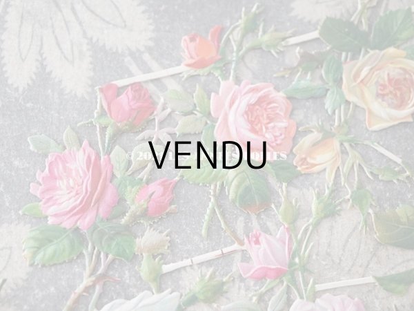 画像3: 1900年代 アンティーク ダイカットクロモ　薔薇 (3)