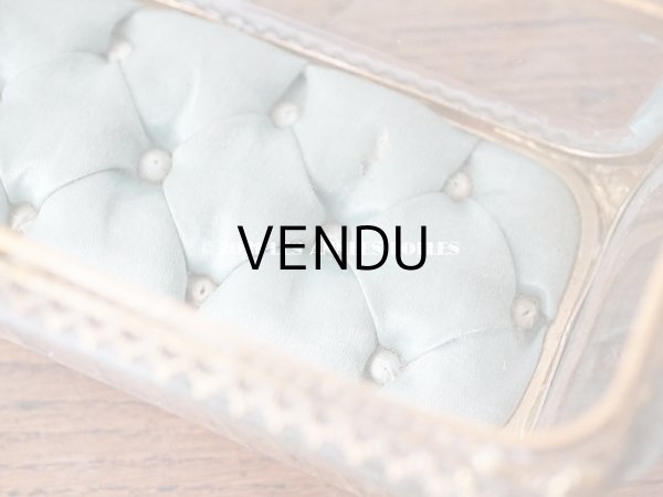 画像11: 19世紀 アンティーク ジュエリーボックス シルク製クッション 淡いブルー (11)