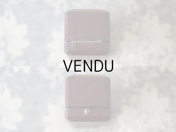 画像8: アンティーク　ピンブローチ用 ジュエリーボックス 金彩入り チョコレートブラウン (8)