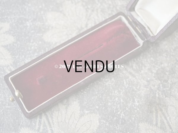 画像4: アンティーク　ピンブローチ用 ジュエリーボックス 金彩入り チョコレートブラウン (4)