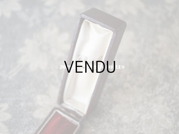 画像3: アンティーク　ピンブローチ用 ジュエリーボックス 金彩入り チョコレートブラウン (3)